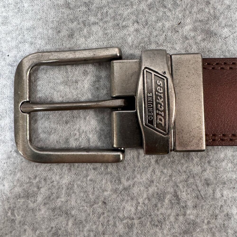 Dickies Men's Brown Leather Dress Belt Size 36 with Buckle - Picture 5 of 8